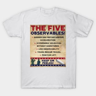 Five Observables (Old Paper Variant) T-Shirt